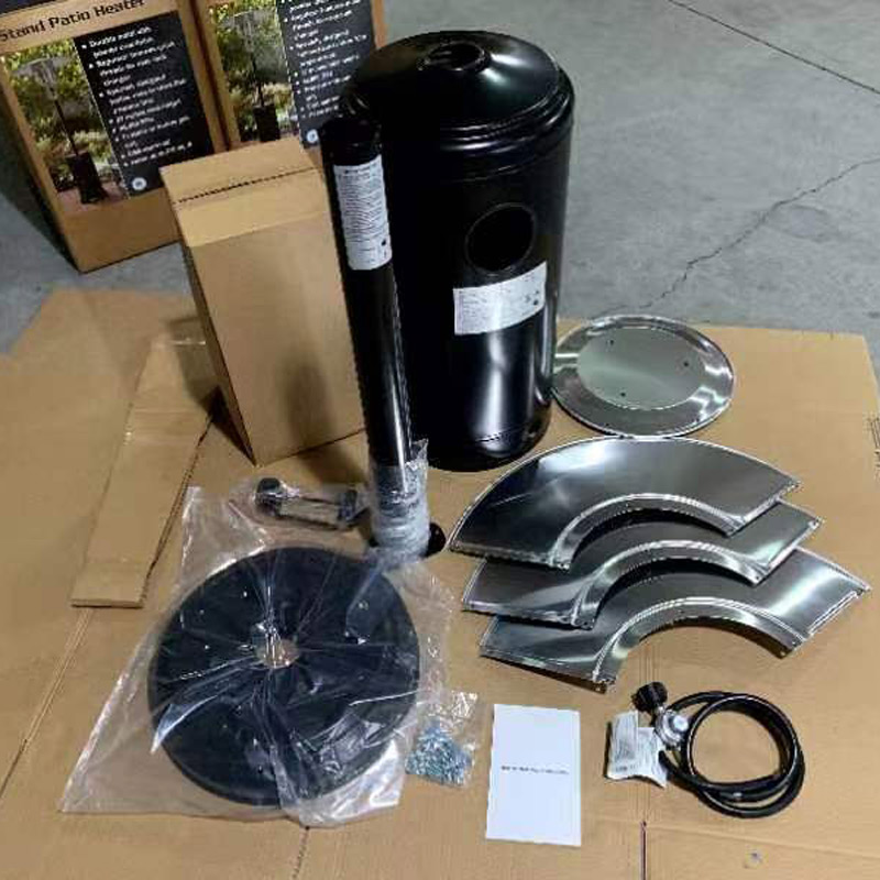 Двухсекционный стержневой газовый обогреватель золотистого цвета
